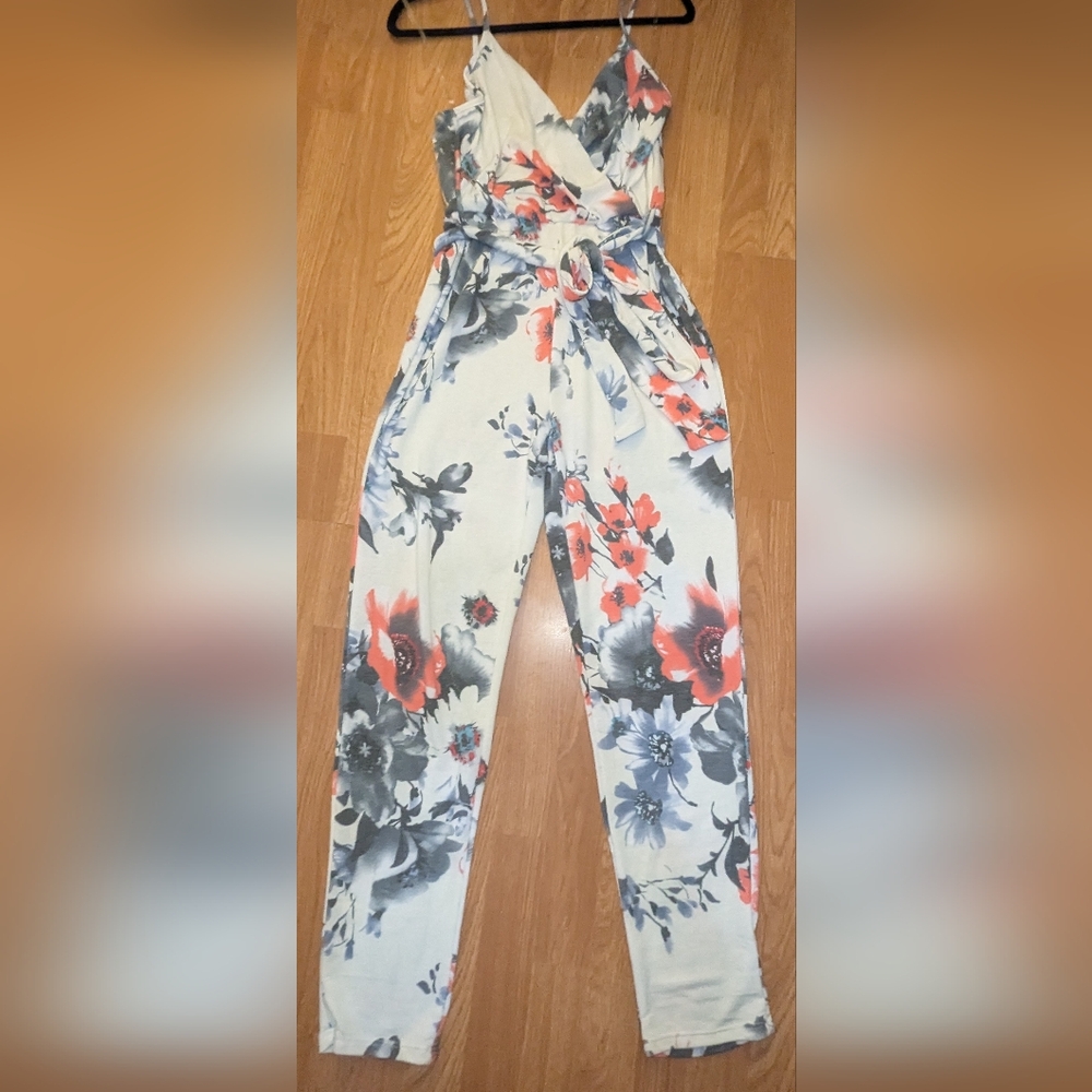 Floral Print Jumpsuit - Multicolor
